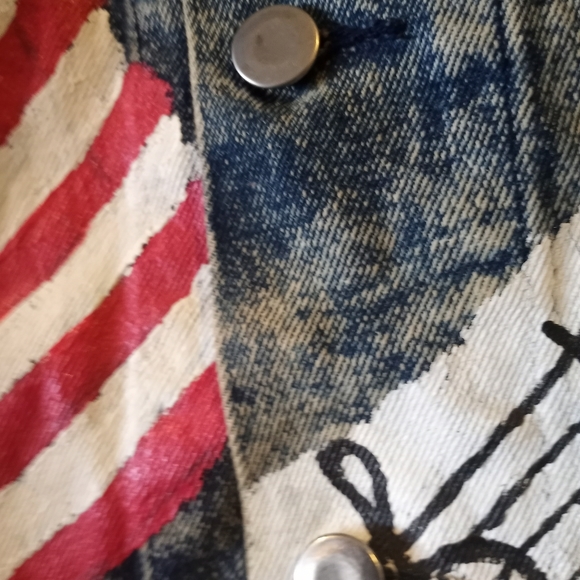 Denim Exchange Unlimited Fantastic Vintage 80's 90's Painted Denim Jacket Sz M - Picture 9 of 9